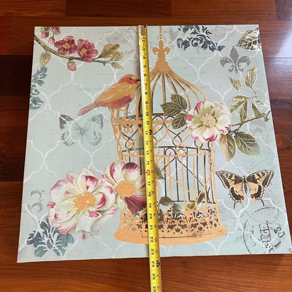 Floral Birdcage Canvas Wall Art Set - Picture 7 of 7